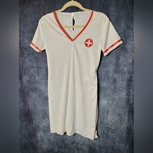 ✨️3/$15✨️ White And Red Nurse Costume Dress And Cap